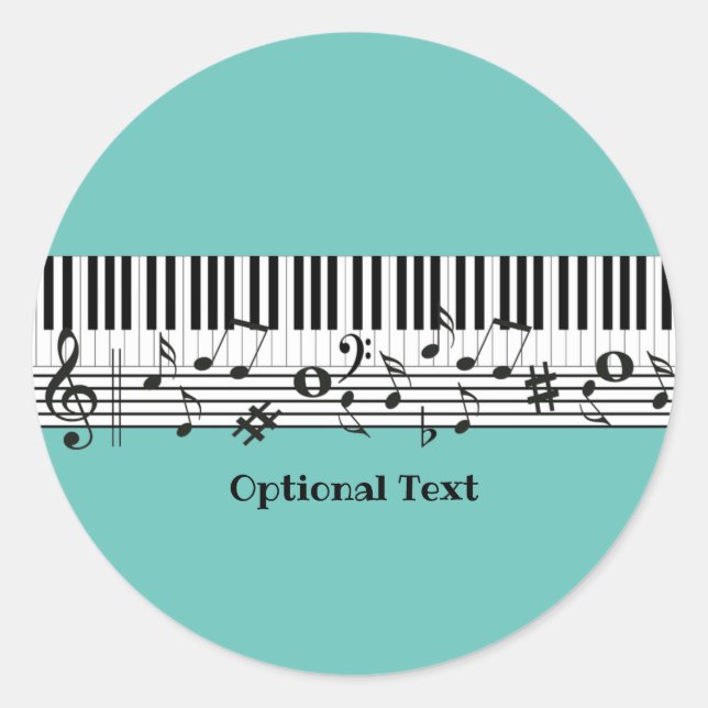 Sticker Rond Conception de la musique piano (Devant)
