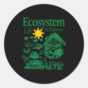 Sticker Rond Conception de la nature de l'écosystème en équilib