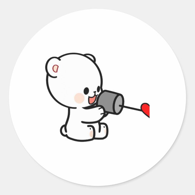 Sticker Rond Conception de la Saint-Valentin du couple Milk Moc (Devant)