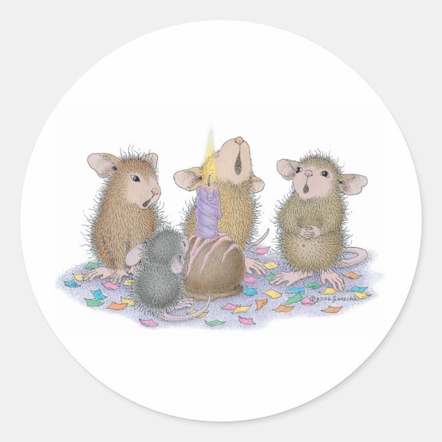 Sticker Rond Conception de la souris - (Devant)