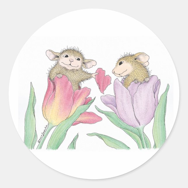 Sticker Rond Conception de la souris - (Devant)