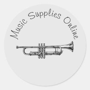 Sticker Rond Conception de laiton de musique Marque commerciale