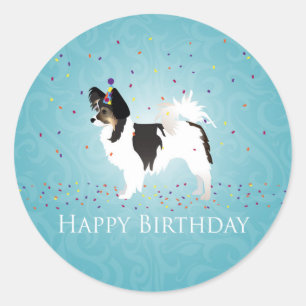 Sticker Rond Conception de l'anniversaire du Chihuahua