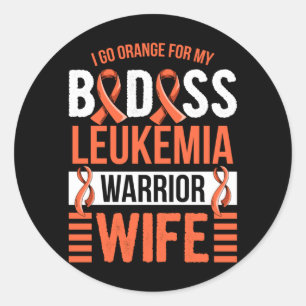 Sticker Rond Conception de leucémie aml masculine pour un mari 