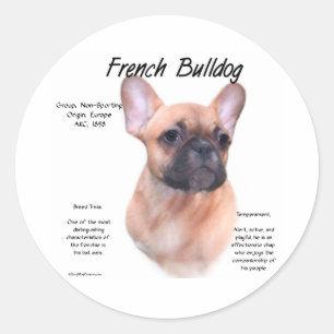 Sticker Rond Conception de l'histoire des Bulldog français