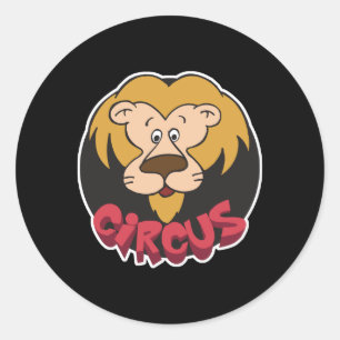 Sticker Rond conception de lion de cirque