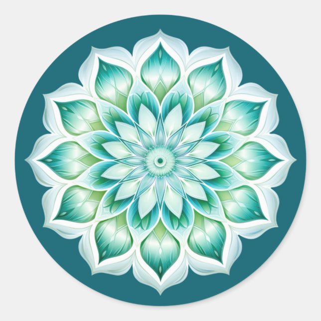Sticker Rond Conception de mandala / fleur  (Devant)