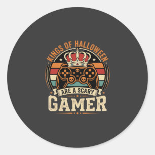 Sticker Rond Conception de manette rétro du roi des joueurs Hal
