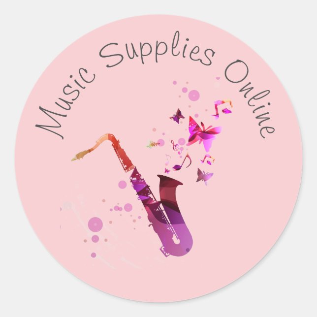 Sticker Rond Conception de musique Marque commerciale cadeau (Devant)