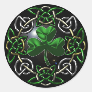 Sticker Rond Conception de noeud celtique de la Saint Patrick