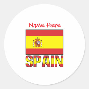 Sticker Rond Conception de patrimoine de drapeau d'Espagne pers