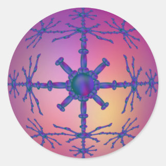 Sticker Rond Conception de perle rose avec motif