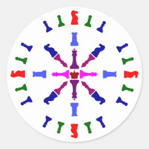 Sticker Rond Conception de pièce d'échecs