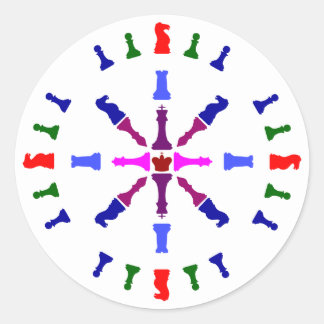 Sticker Rond Conception de pièce d'échecs