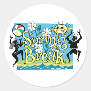 Sticker Rond Conception de plaisir de vacances de printemps