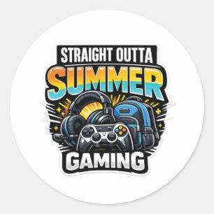 Sticker Rond Conception de rentrée scolaire pour les gamers