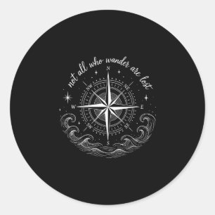 Sticker Rond Conception de rose des vents nautique avec inspira