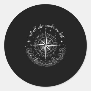 Sticker Rond Conception de rose des vents nautique avec inspira