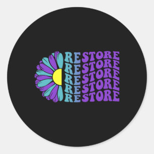 Sticker Rond Conception de sensibilisation à la prévention du r