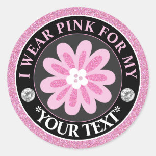 Sticker Rond Conception de sensibilisation au cancer du sein Fl