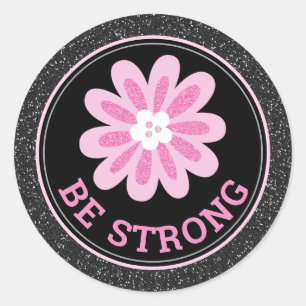 Sticker Rond Conception de sensibilisation au cancer du sein Fl