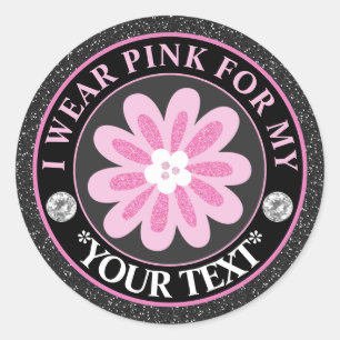 Sticker Rond Conception de sensibilisation au cancer du sein Fl