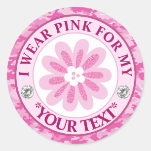 Sticker Rond Conception de sensibilisation au cancer du sein Fl