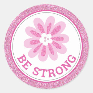 Sticker Rond Conception de sensibilisation au cancer du sein Fl