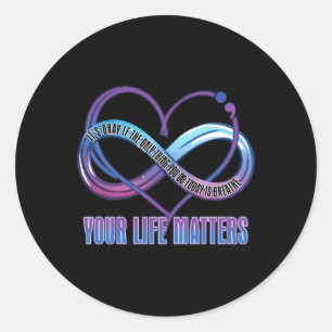 Sticker Rond Conception de sensibilisation au suicide Votre Sti