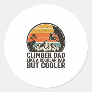 Sticker Rond Conception de T-Shirt drôle de père grimpeur vinta