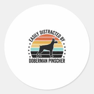 Sticker Rond Conception de T-shirt graphique vintage Doberman P