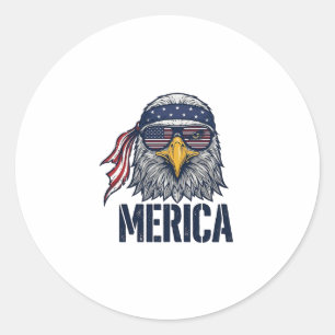 Sticker Rond Conception de T-shirt Vintage Patriotic Eagle Meri