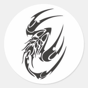 Sticker Rond Conception de tatouage de scorpion tribal