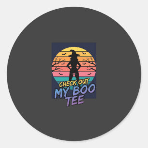 Sticker Rond Conception de tee-shirt Halloween Check Out My Boo