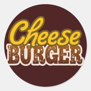 Sticker Rond Conception de texte Cheeseburger