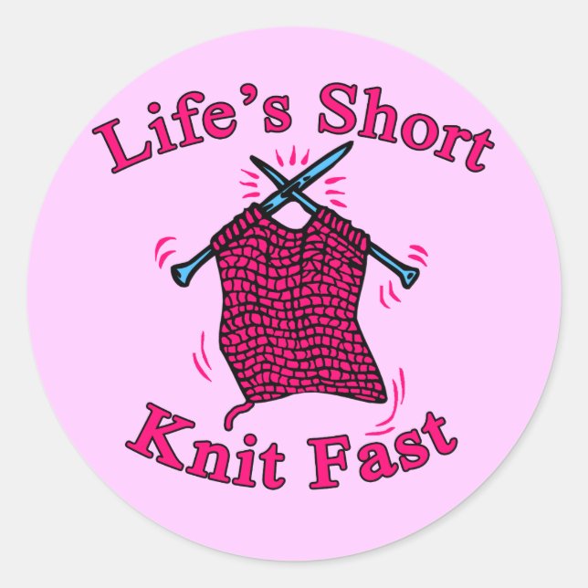 Sticker Rond Conception de Tricot d'amusement rapide Knit et co (Devant)