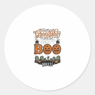 Sticker Rond Conception de vecteur effrayant mignon de petit Bo