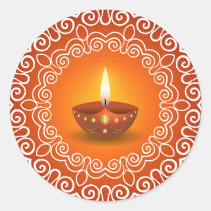Sticker Rond Conception décorative de Diwali
