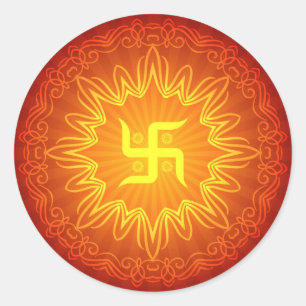 Sticker Rond Conception décorative de svastika