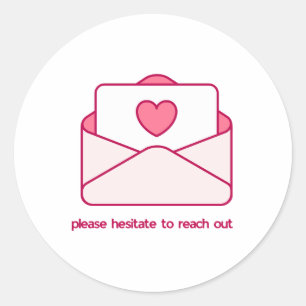 Sticker Rond Conception d'enveloppe rose priant de ne pas hésit