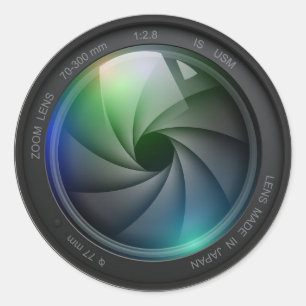 Sticker Rond Conception des lentilles de zoom de l'appareil pho