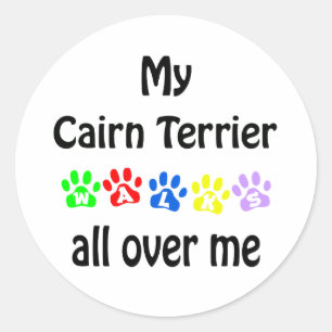 Sticker Rond Conception des marches de Cairn Terrier