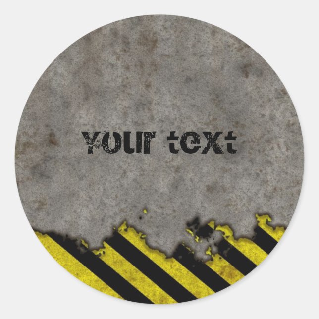 Sticker Rond Conception des rayures de danger (Devant)