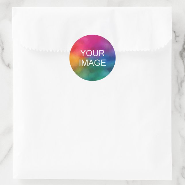 Sticker Rond Conception d'image personnalisée ou logo Modèle si (Sac)