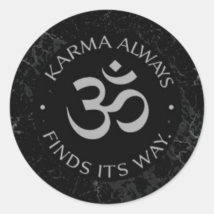 Sticker Rond Conception d'Om de Karma spirituel - Collection Mi
