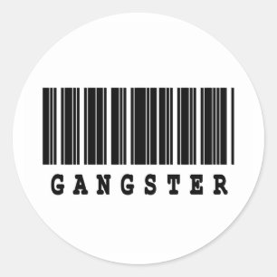 Sticker Rond conception du code barre de gangster