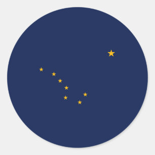 Sticker Rond Conception du drapeau de l'État de l'Alaska