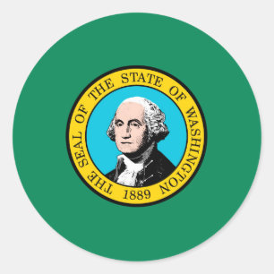 Sticker Rond Conception du drapeau de l'État de Washington