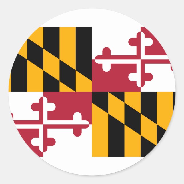 Sticker Rond Conception du drapeau de l'État du Maryland (Devant)