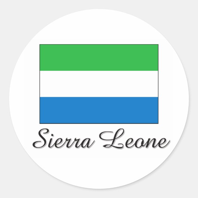 Sticker Rond Conception du drapeau Sierra Leone (Devant)